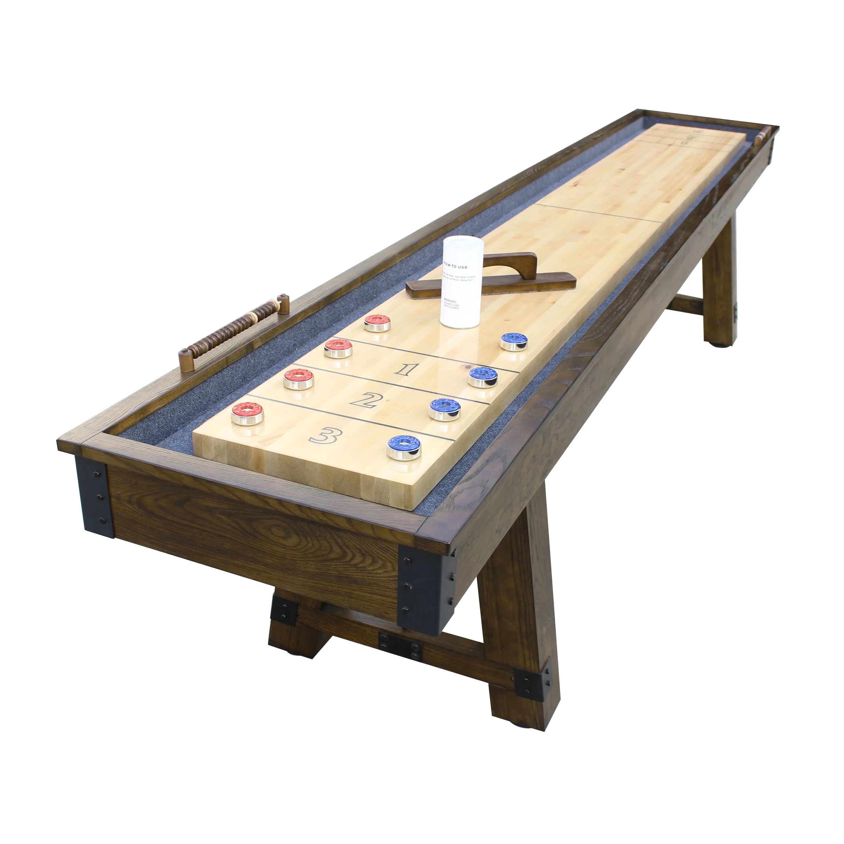 Carmelli Cheyenne 12' Shuffleboard Table in Rustic Oak Finish