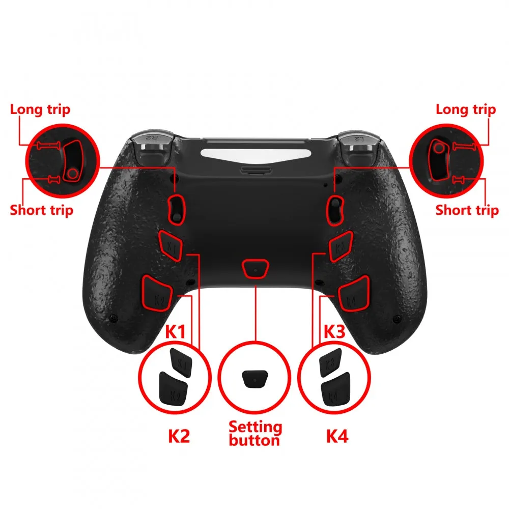 eXtremeRate White DECADE Tournament Controller (DTC) Upgrade Kit for PS4 Controller JDM-040/050/055, Upgrade Board & Ergonomic Shell & Back Buttons & Trigger Stops - Controller NOT Included - P4MG003