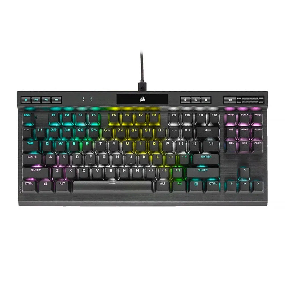 Gaming keyboard Corsair K70 RGB TKL, wired, mechanical, CORSAIR OPX RGB English keyboard, black