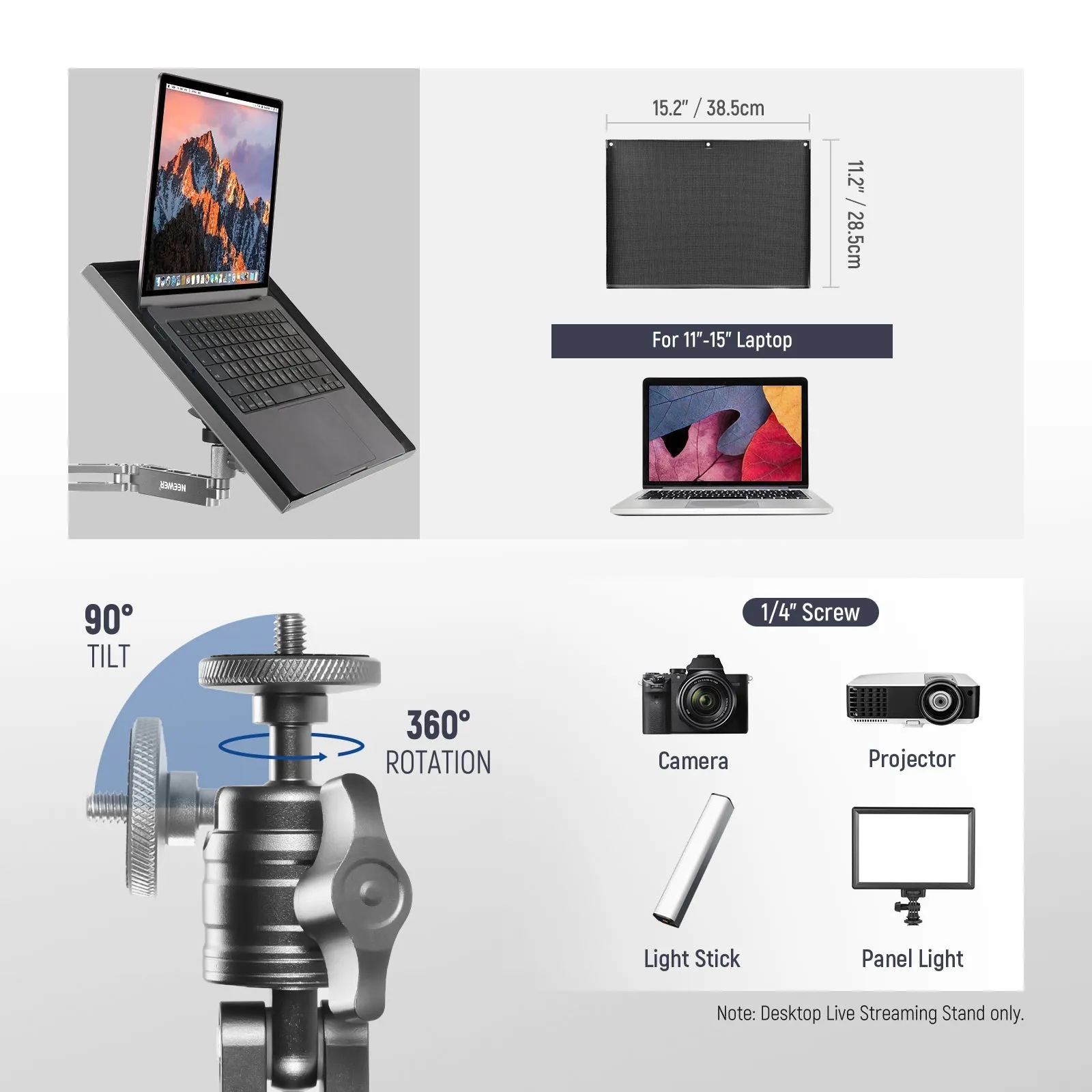 NEEWER DS002 Overhead Camera Rig Desk Mount