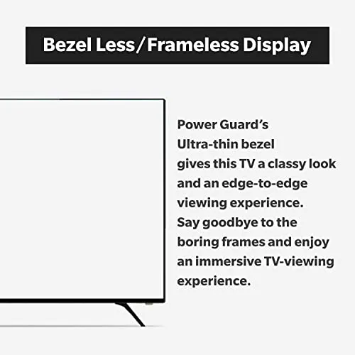 Power Guard 127 cm (50 inches) Frameless 4k Ultra HD Smart LED TV PG50F4k (Black)