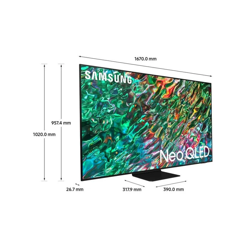 Samsung QE75QN90B (2022) 75" Neo QLED 4K HDR Smart TV, 167cm Wide - Sand Black